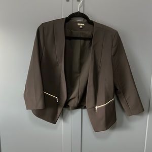 Express cropped style 3/4 sleeve black blazer